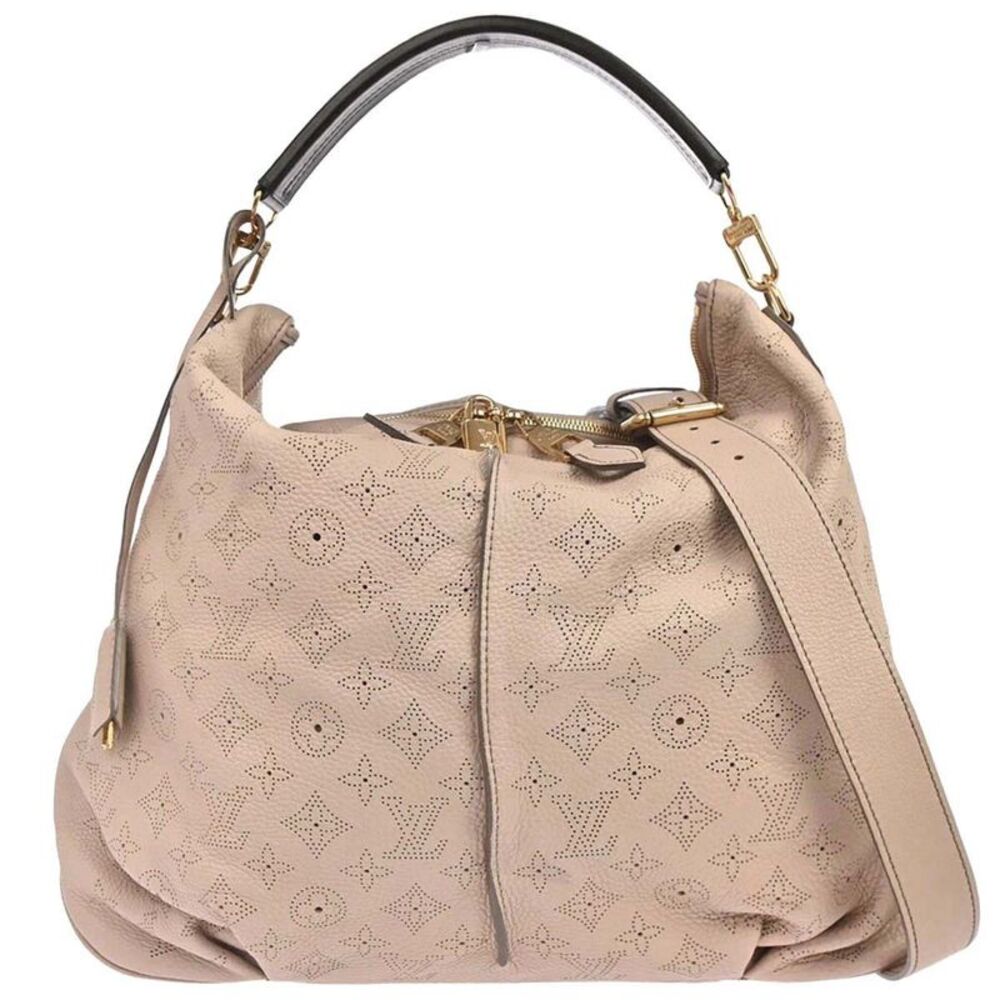 Louis Vuitton Selene Mahina Leather Beige Leather Handbag